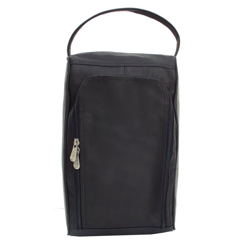 Piel Leather Full Grain Leather Black U-ZIP SHOE BAG
2378 Travel Bag NWT $146